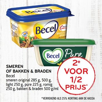 Promoties Smeren of bakken + braden becel 2e voor 1-2 prijs - Becel - Geldig van 15/01/2020 tot 28/01/2020 bij Alvo
