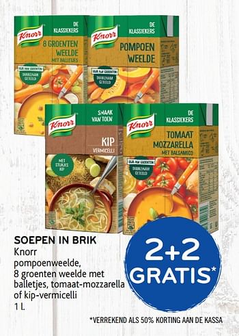 Promoties 2+2 gratis soepen in brik knorr - Knorr - Geldig van 15/01/2020 tot 28/01/2020 bij Alvo