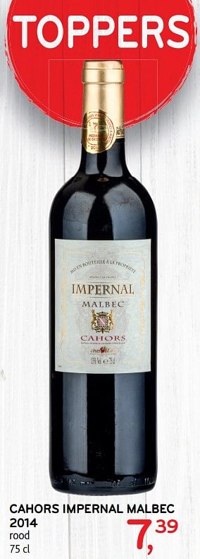 Promoties Cahors impernal malbec - Rode wijnen - Geldig van 15/01/2020 tot 28/01/2020 bij Alvo