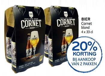 Promoties Bier cornet blond 20% korting bij aankoop van 2 pakken - Cornet  - Geldig van 15/01/2020 tot 28/01/2020 bij Alvo