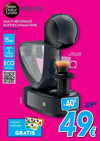 Promoties Krups multi-beverage koffiecupmachine kp173b10 - Krups - Geldig van 03/01/2020 tot 31/01/2020 bij Krefel