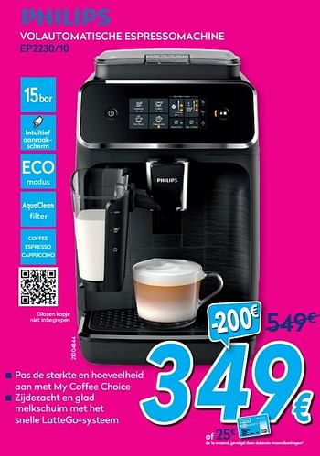 Promoties Philips volautomatische espressomachine ep2230-10 - Philips - Geldig van 03/01/2020 tot 31/01/2020 bij Krefel