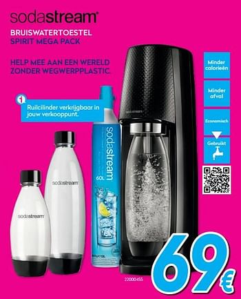 Promoties Sodastream bruiswatertoestel spirit mega pack - Sodastream - Geldig van 03/01/2020 tot 31/01/2020 bij Krefel