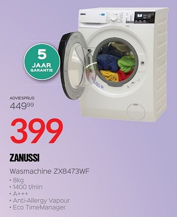 Promoties Zanussi wasmachine zx8473wf - Zanussi - Geldig van 01/01/2020 tot 31/01/2020 bij ShopWillems