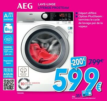 Promotions Aeg lave-linge l7fe862e prosteam - AEG - Valide de 03/01/2020 à 31/01/2020 chez Krefel