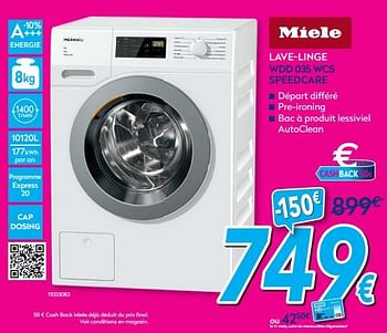 Promotions Miele lave-linge wdd 035 wcs - Miele - Valide de 03/01/2020 à 31/01/2020 chez Krefel