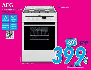 Promotions Aeg cuisinière au gaz 35186gt-wn - AEG - Valide de 03/01/2020 à 31/01/2020 chez Krefel