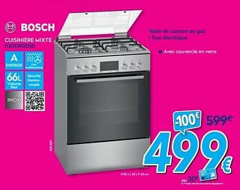 Promotions Bosch cuisinière mixte hxn390d50 - Bosch - Valide de 03/01/2020 à 31/01/2020 chez Krefel