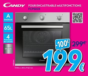 Promotions Candy four encastrable multifonctions fcp502x - Candy - Valide de 03/01/2020 à 31/01/2020 chez Krefel