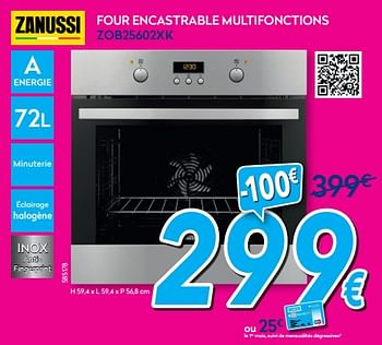 Promotions Zanussi four encastrable multifonctions zob25602xk - Zanussi - Valide de 03/01/2020 à 31/01/2020 chez Krefel