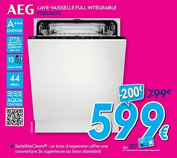 Promotions Aeg lave-vaisselle full intégrable fsb53627z - AEG - Valide de 03/01/2020 à 31/01/2020 chez Krefel