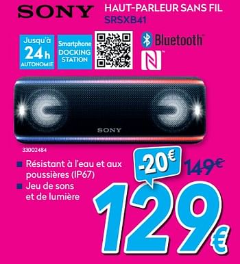 Promotions Sony haut-parleur sans fil srsxb41 - Sony - Valide de 03/01/2020 à 31/01/2020 chez Krefel