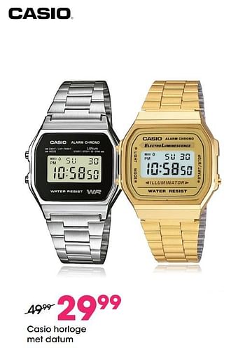 Promotions Casio horloge met datum - Casio - Valide de 02/01/2020 à 31/01/2020 chez Lucardi