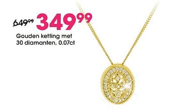 Promoties Gouden ketting met 30 diamanten, 0.07ct - Huismerk - Lucardi - Geldig van 02/01/2020 tot 31/01/2020 bij Lucardi