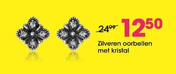Promoties Zilveren oorbellen met kristal - Huismerk - Lucardi - Geldig van 02/01/2020 tot 31/01/2020 bij Lucardi