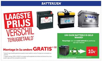 Promoties Uw oude batterij is geld waard! - Huismerk - Auto 5  - Geldig van 08/01/2020 tot 10/03/2020 bij Auto 5