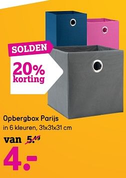 Promoties Opbergbox parijs - Huismerk - Leen Bakker - Geldig van 03/01/2020 tot 31/01/2020 bij Leen Bakker