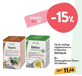 Promoties Dieetsupplement detox+ - Physalis - Geldig van 01/01/2020 tot 28/01/2020 bij DI