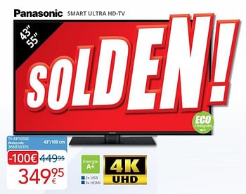 Promoties Panasonic smart ultra hd-tv tx-43fx550e - Panasonic - Geldig van 03/01/2020 tot 31/01/2020 bij Eldi