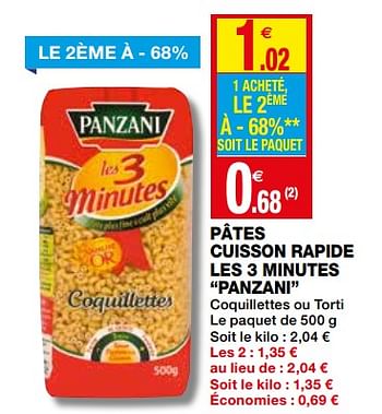 Pâtes torti cuisson rapide Panzani - 500g