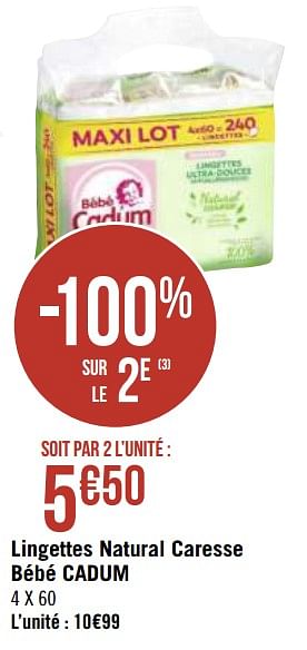 Promotion Super Casino Lingettes Natural Caresse Bebe Cadum Cadum Bebe Grossesse Valide Jusqua 4 Promobutler