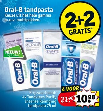 Regan platform patroon Oral-B Tandvlees purify intense reiniging tandpasta - Promotie bij Kruidvat