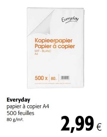 Everyday papier à copier a4 500 feuilles - Promotie bij Colruyt