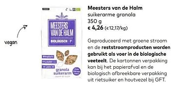 Promoties Meesters van de halm suikerarme granola - Meesters van de Halm - Geldig van 01/01/2020 tot 04/02/2020 bij Bioplanet