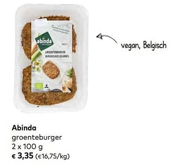 Promoties Abinda groenteburger - Abinda - Geldig van 01/01/2020 tot 04/02/2020 bij Bioplanet