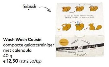 Promoties Wash wash cousin compacte gelaatsreiniger met calendula - Huismerk - Bioplanet - Geldig van 01/01/2020 tot 04/02/2020 bij Bioplanet
