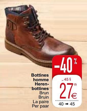 Promoties Bottines homme herenbottines - Huismerk - Cora - Geldig van 07/01/2020 tot 20/01/2020 bij Cora