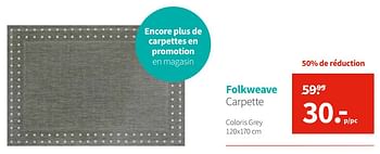 Promotions Folkweave carpette - Produit Maison - Carpetright - Valide de 03/01/2020 à 31/01/2020 chez Carpetright