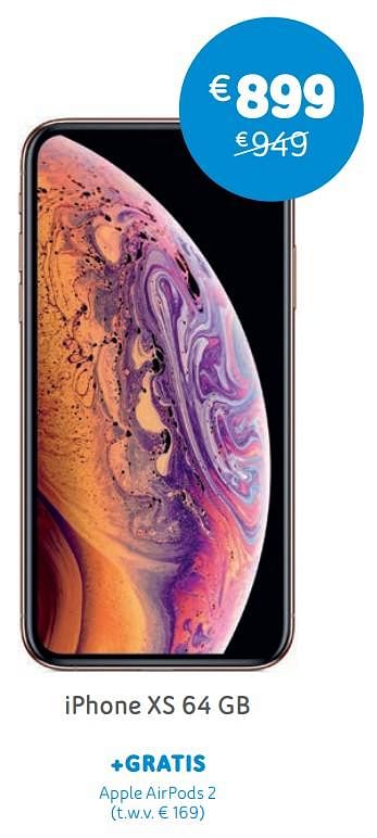 Promoties Apple iphone xs 64 gb - Apple - Geldig van 05/01/2020 tot 13/02/2020 bij Telenet