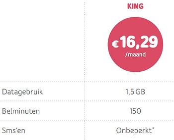 Promoties Mobiele telefonie king - Huismerk - Telenet - Geldig van 05/01/2020 tot 13/02/2020 bij Telenet