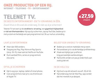 Promoties Telenet tv - Huismerk - Telenet - Geldig van 05/01/2020 tot 13/02/2020 bij Telenet