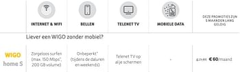 Promoties Wigo home s - Huismerk - Telenet - Geldig van 05/01/2020 tot 13/02/2020 bij Telenet