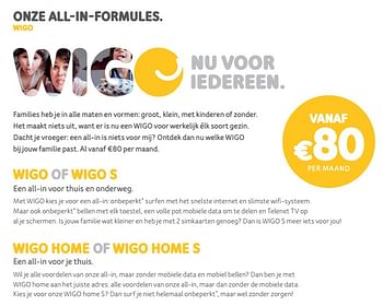 Promoties Wigo of wigo s - Huismerk - Telenet - Geldig van 05/01/2020 tot 13/02/2020 bij Telenet