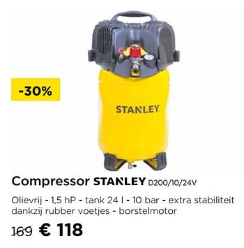 Promotions Compressor stanley d200-10-24v - Stanley - Valide de 02/01/2020 à 31/01/2020 chez Molecule