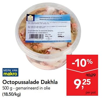 Promoties Octopussalade dakhla - Huismerk - Makro - Geldig van 15/01/2020 tot 28/01/2020 bij Makro