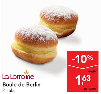 Promoties Boule de berlin - La Lorraine - Geldig van 15/01/2020 tot 28/01/2020 bij Makro
