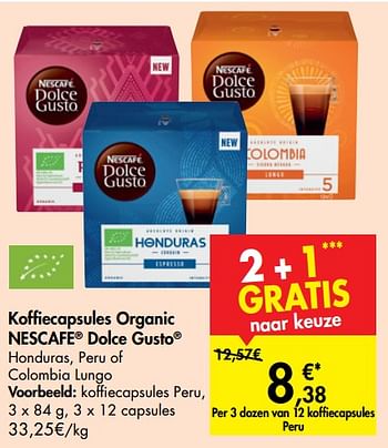 Promotions Koffiecapsules organic nescafe dolce gusto - Nescafe - Valide de 08/01/2020 à 20/01/2020 chez Carrefour
