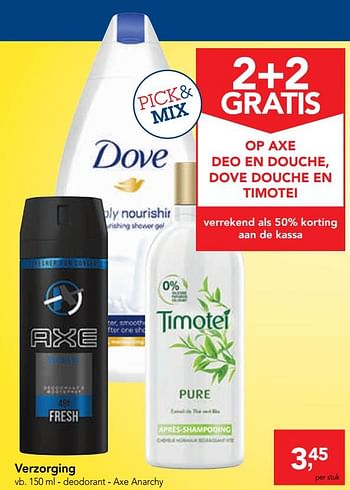 Promotions Verzorging deodorant - axe anarchy - Axe - Valide de 15/01/2020 à 28/01/2020 chez Makro