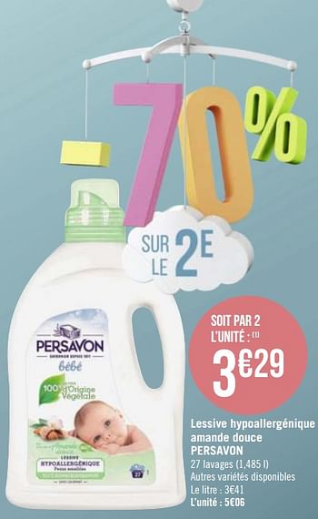 Persavon Lessive Hypoallergenique Amande Douce Persavon En Promotion Chez Geant Casino