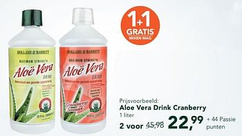 Promoties Aloe vera drink cranberry - Huismerk - Holland & Barrett - Geldig van 30/12/2019 tot 26/01/2020 bij Holland & Barret