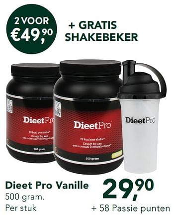 Promoties Dieet pro vanille + gratis shakebeker - Huismerk - Holland & Barrett - Geldig van 30/12/2019 tot 26/01/2020 bij Holland & Barret