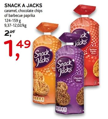 Promotions Snack a jacks caramel, chocolate chips of barbecue paprika - Snack a Jacks - Valide de 08/01/2020 à 21/01/2020 chez C&B