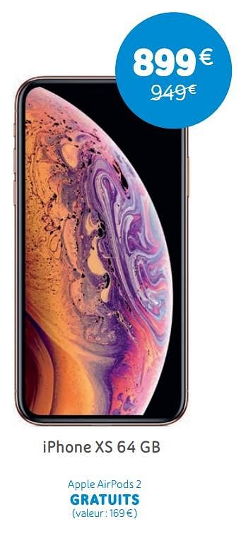 Promotions Apple iphone xs 64 gb - Apple - Valide de 05/01/2020 à 13/02/2020 chez Telenet
