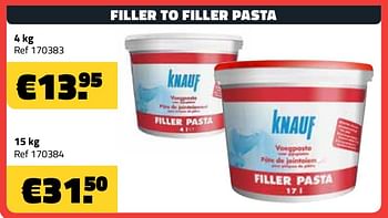 Promoties Filler to filler pasta - Knauf - Geldig van 05/01/2020 tot 31/01/2020 bij Bouwcenter Frans Vlaeminck
