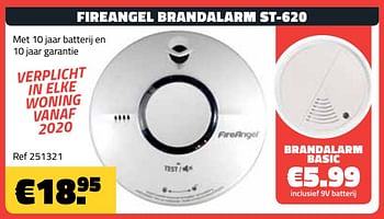 Promoties Fireangel rookmelder st-620 - FireAngel - Geldig van 05/01/2020 tot 31/01/2020 bij Bouwcenter Frans Vlaeminck