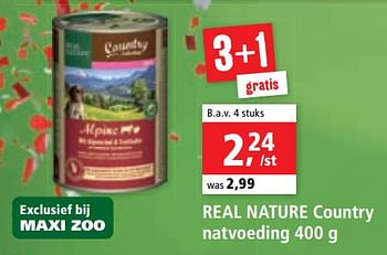 Promoties Real nature country natvoeding - Real Nature - Geldig van 13/01/2020 tot 22/01/2020 bij Maxi Zoo
